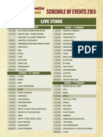 Schedule of Events 2015: Live Stage