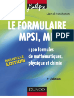 Le Formulaire MPSI MP - J'Intègre - Dunod 2000