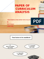 Paper of Efl Curriculum Analysis: "Providing For Effective Teaching" by Meri Lestari A2B015038