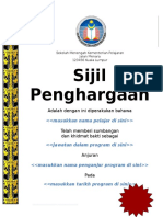 Contoh Sijil Penghargaan