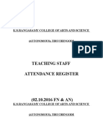 Teaching Staff Attendance Register: K.S.Rangasamy College of Arts and Science