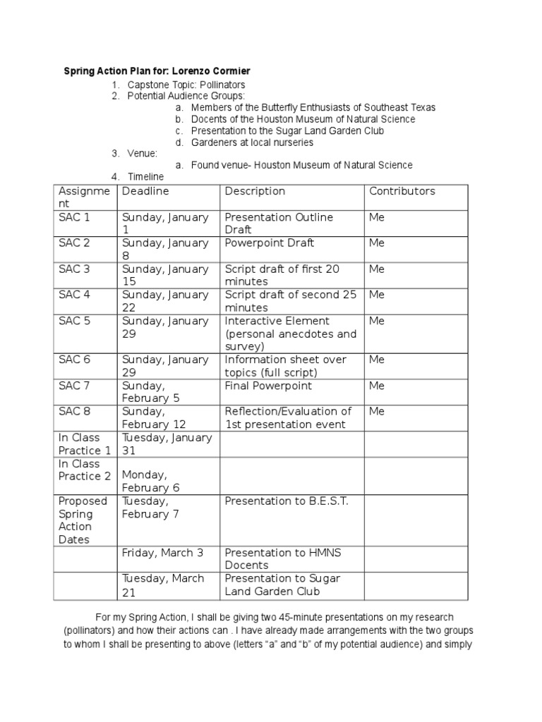 Pollinator Presentation Plan | PDF | Social Science | Foreign Language ...