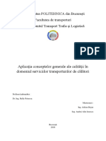 Aplicația Conceptelor Generale Ale Calității În Domeniul Serviciilor Transporturilor de Călători