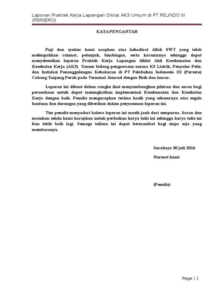 Kata Pengantar Pkl Ak3 Umum