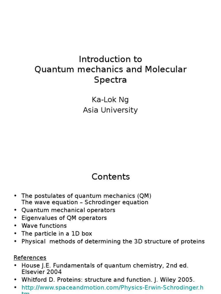 Understanding Molecular Structure Through Quantum Mechanics And