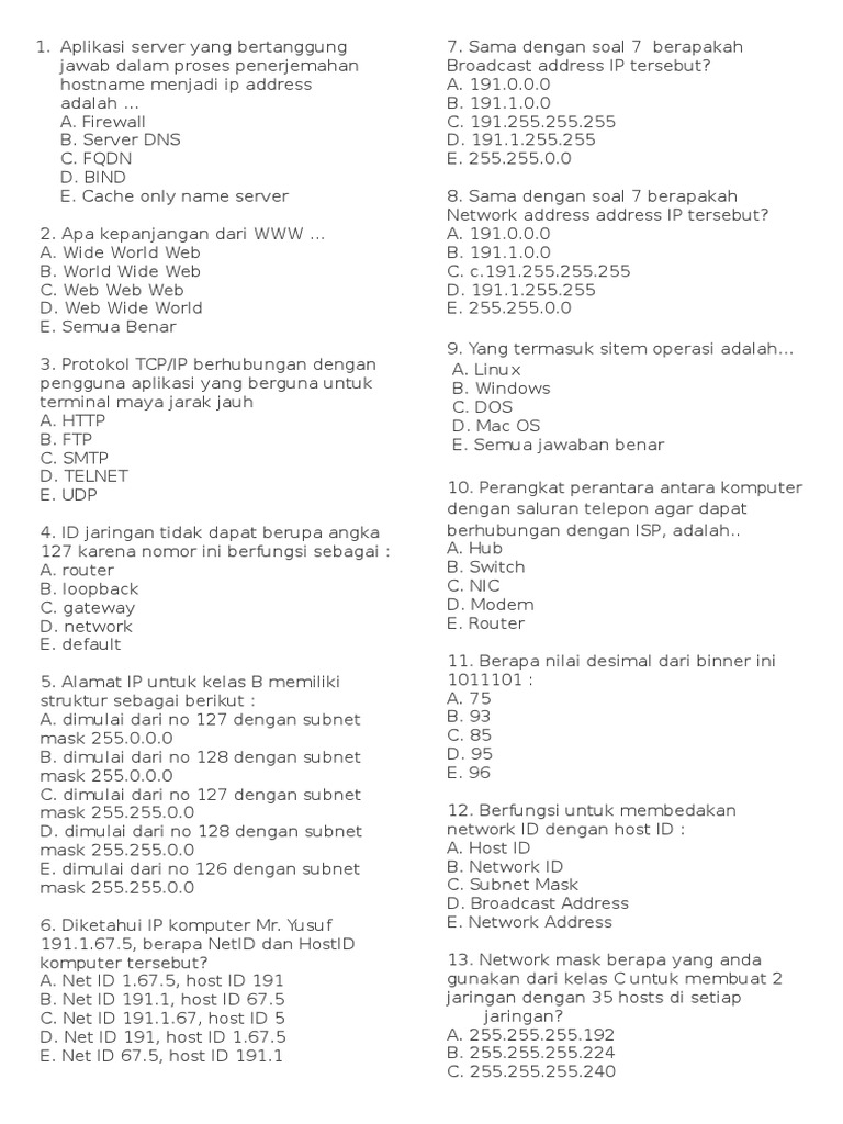 Berfungsi Untuk Membedakan Network Id Dengan Host Id Adalah - Berbagai