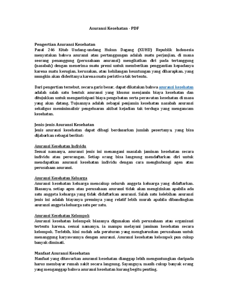 Asuransi Kesehatan Pdf