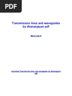 Transmission Lines and Waveguides by Dhananjayan PDF