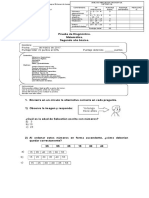 Prueba Diagnostico Matemática 2° Básico 2017