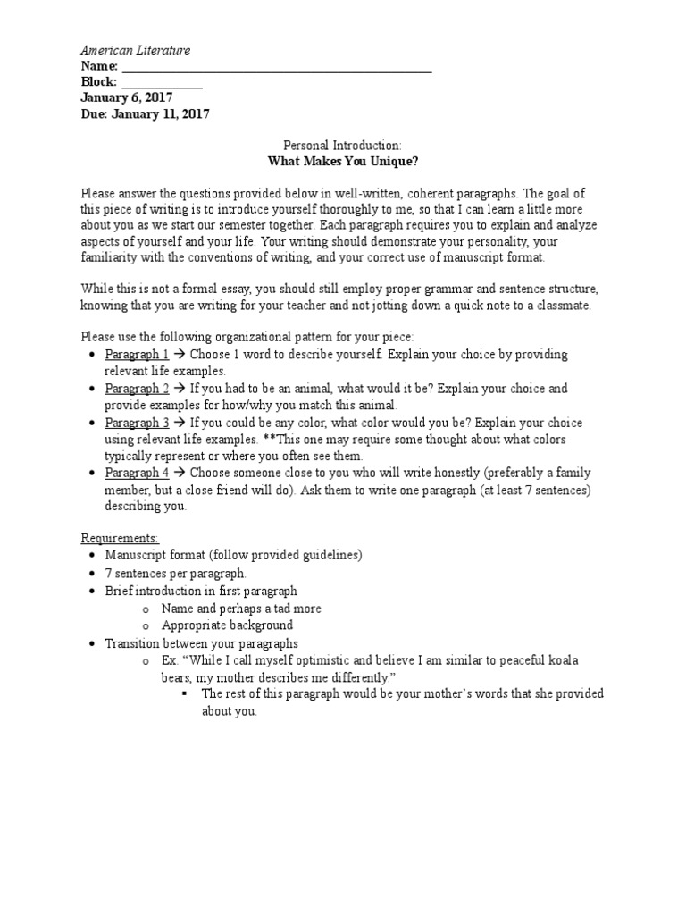 Introductory paragraph personal essay image