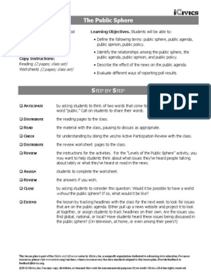 Public Sphere Public Opinion Lesson Plan