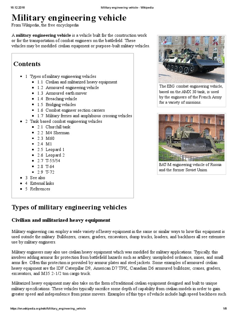 Military Engineering - Wikipedia | PDF | Construction Equipment | Transport