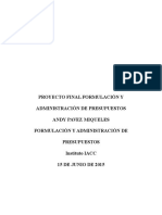 Proyecto Final Formulación y Administración de Presupuestos