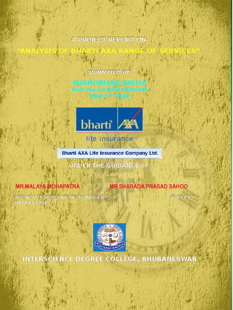 76109382 a Project Report on Bharti Axa Life Insurance Co