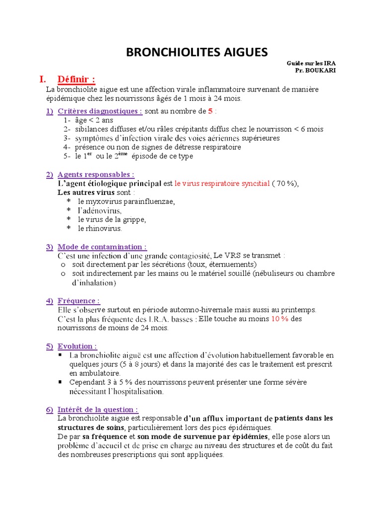 Bronchio Lite Pdf Specialites Medicales Rtt