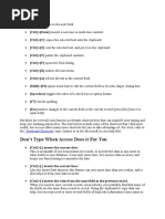 MS Access Shortcut Keys