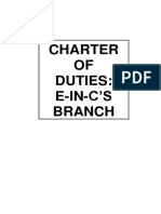 Charter of Duties of E-In-C Branch