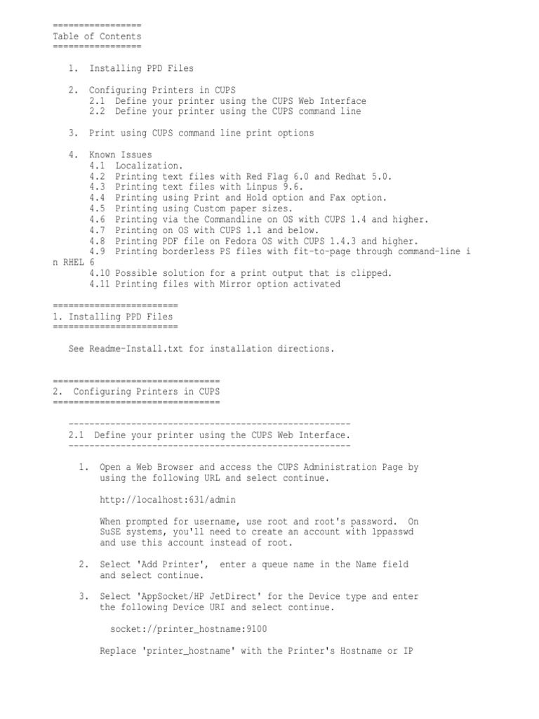 Readme CUPS PDF Text File Command Line Interface