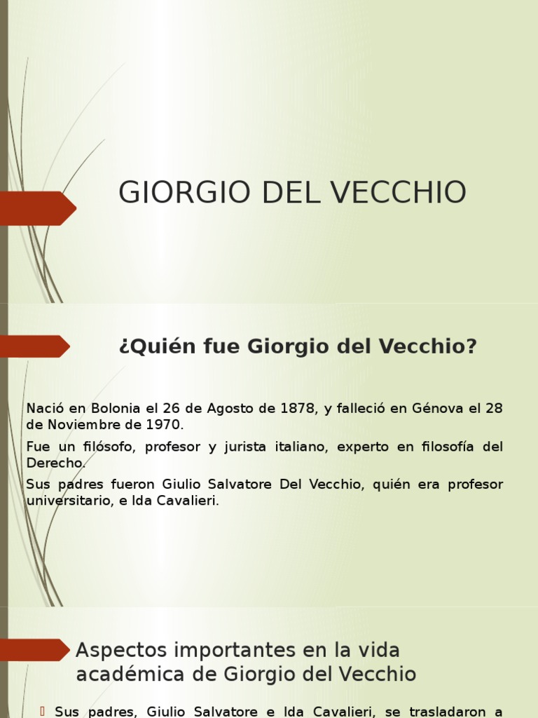 Giorgio Del Vecchio | PDF | Legislación | Moralidad