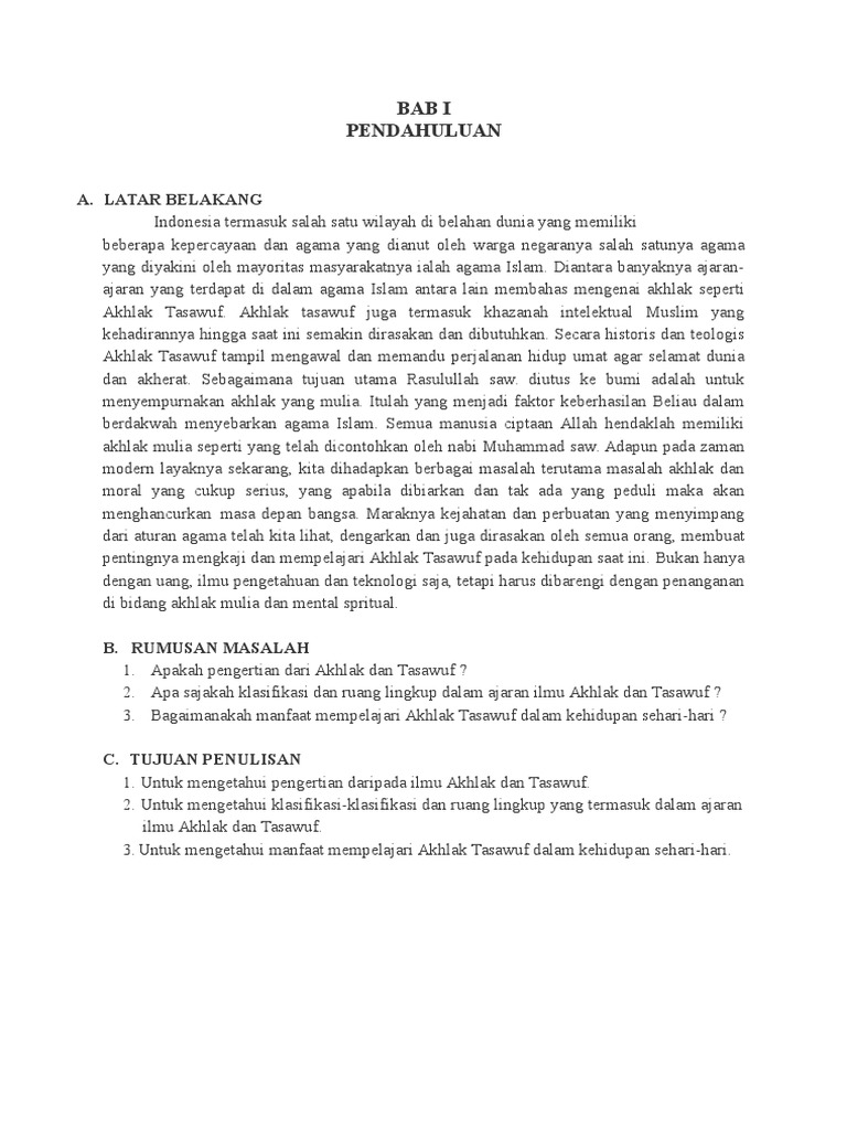 Tugas Makalah Pai Akhlak Dan Tasawuf