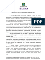 Exercício Ilegal Da Profissão de Psicólogo/A: Serviço Público Federal