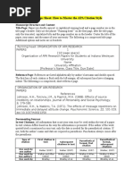 A Handy-Dandy Tips Sheet: How To Master The APA Citation Style