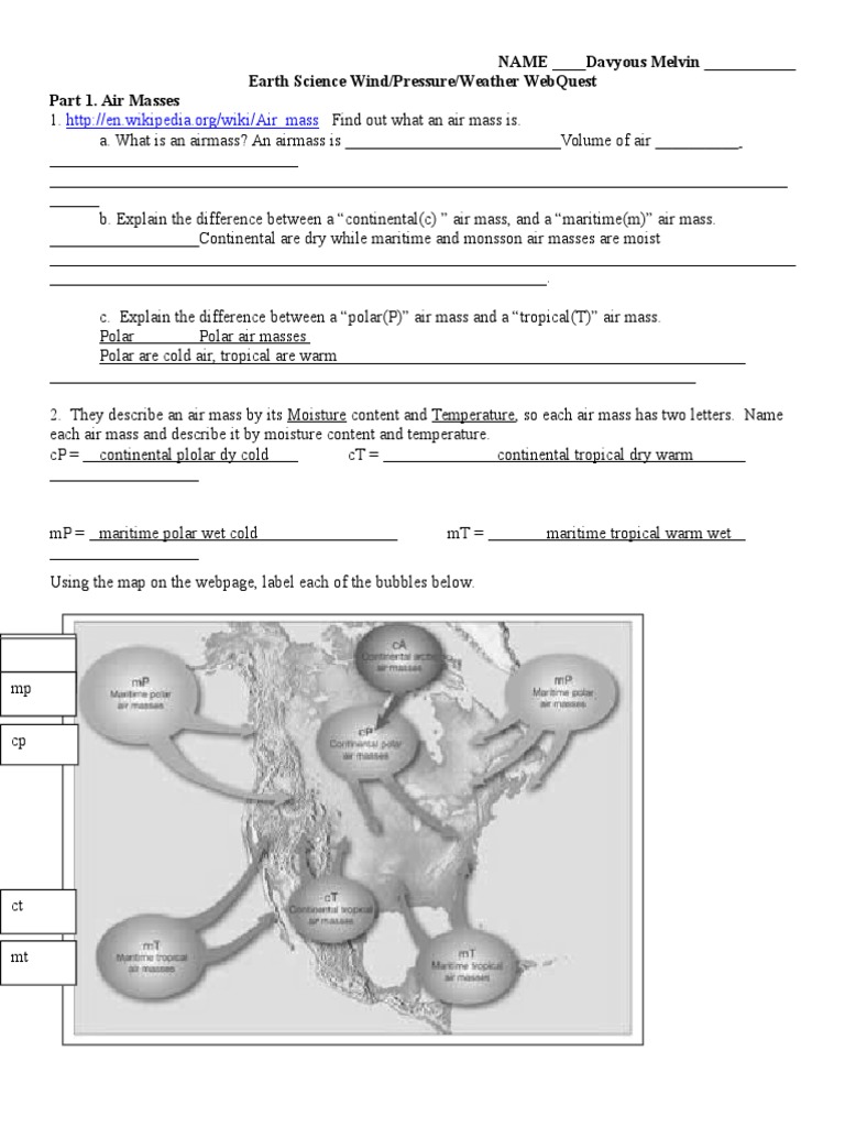 Understanding Air Masses and Weather Fronts | PDF | Atmosphere Of Earth ...
