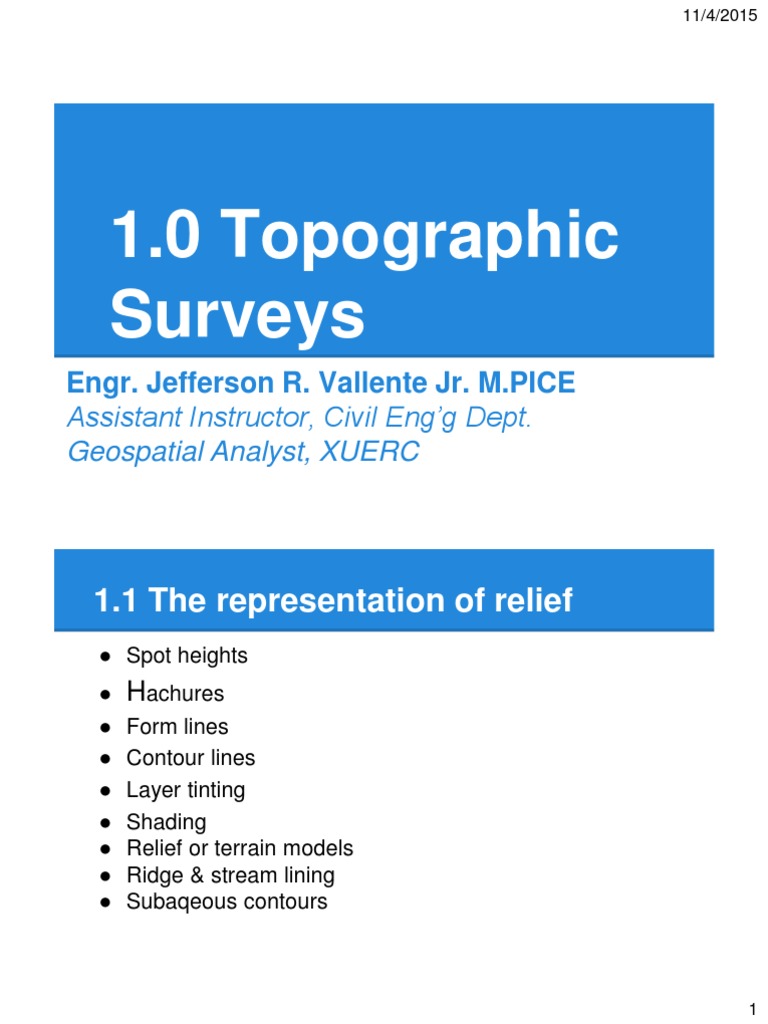 Topographic Survey Techniques Overview | PDF | Contour Line | Terrain