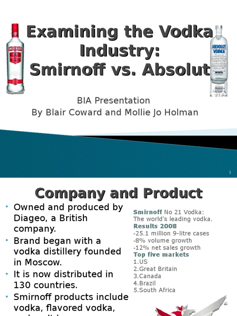 Examining The Vodka Industry Smirnoff vs. Absolut PDF Vodka Advertising