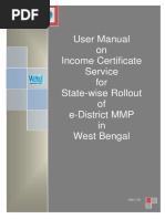 User Manual On Income Certificate Service For State-Wise Rollout of E-District MMP in West Bengal