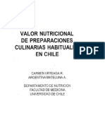 Valor Nutricional de Preparaciones Culinarias Habituales en Chile - Urteaga, C.