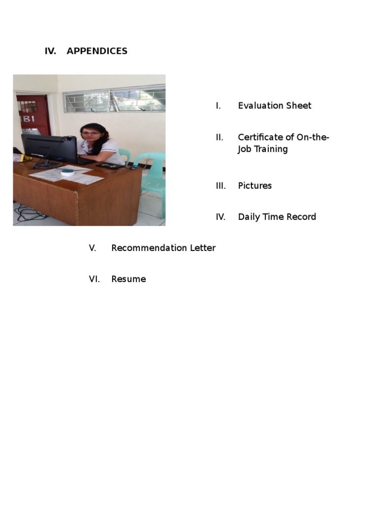 IV. Appendices: I. Evaluation Sheet | PDF