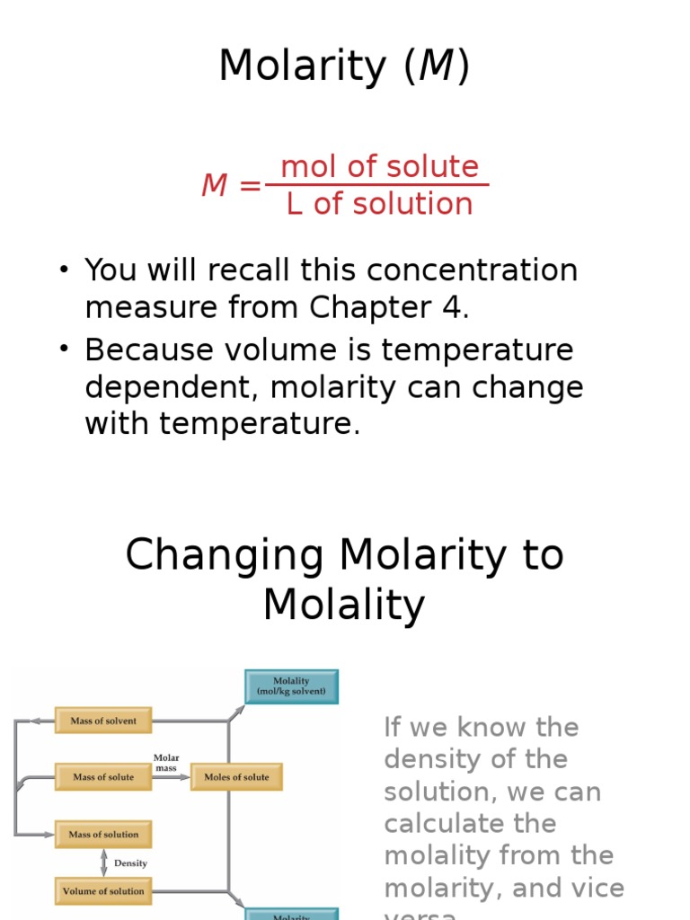 Molarity, Molality, and Concentration | PDF | Distillation | Parts Per ...