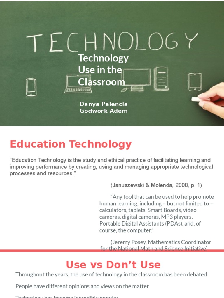 Technology in the Classroom: Pros & Cons | PDF | Educational Technology ...
