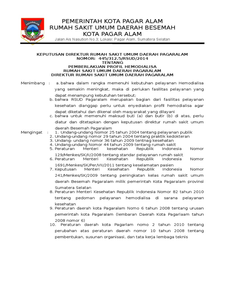 Profil Unit Hemodialisa