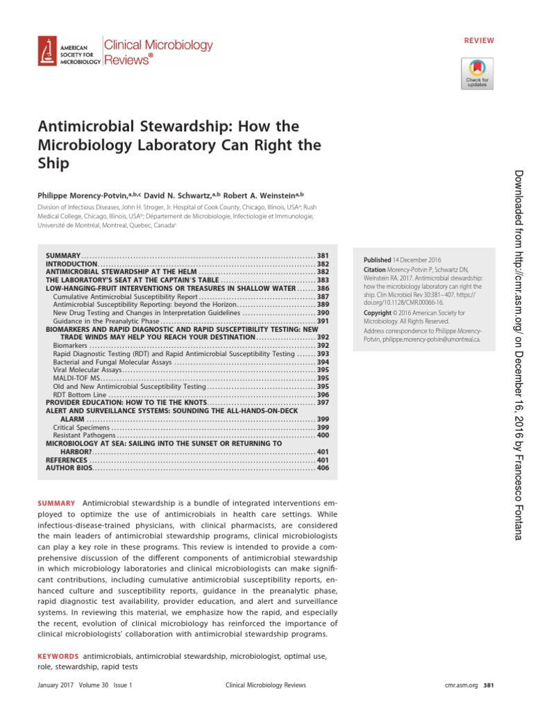 Antimicrobial Stewardship | PDF | Medical Microbiology | Antimicrobial ...