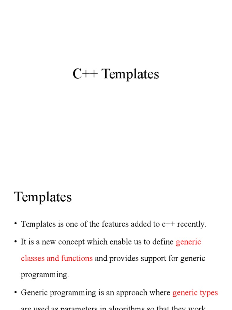 Templates | PDF | Subroutine | C++