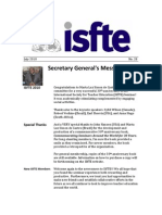 Secretary General's Message: Isfte 2010