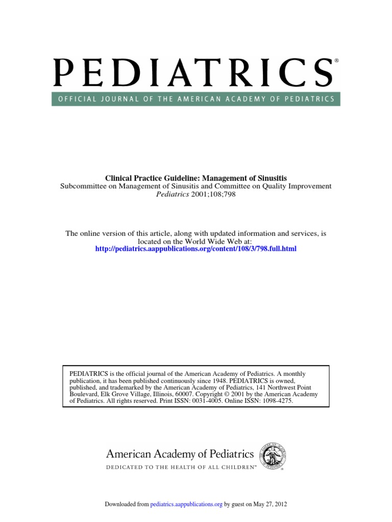 CPG - Management of Sinusitis | PDF | Pneumonia | Antibiotics