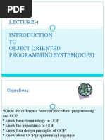 Lecture-1 TO Object Oriented Programming System (Oops)