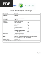 Course Plan: Principle of Accounting II