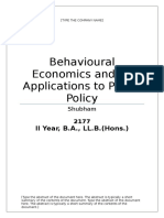 What is Behavioural Economics