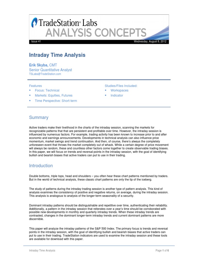 Intraday Time Analysis FINAL | PDF | Day Trading | Market Trend