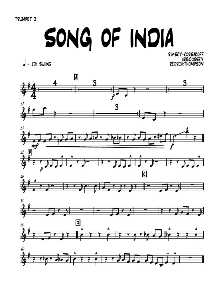 Song of India Trumpet 2 Trumpet 2 Trumpet 2 Trumpet 2 PDF