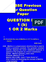 XII CBSE Previous Year Question Paper: Question No 1 (B) 1 OR 2 Marks