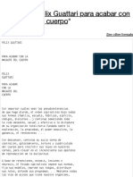 Full Text of "Félix Guattari para Acabar Con La Masacre Del Cuerpo"