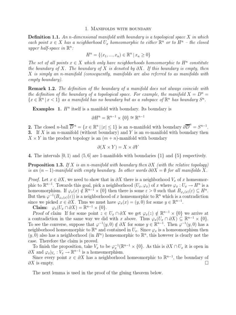 Manifolds With Boundary Download Free Pdf Manifold Algebra