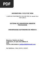 Programa de La Asignatura CICLO VITAL