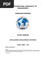 WMS - 334 Application Developent Methods