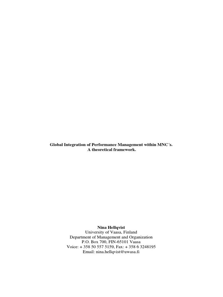 Case Study Mnc Pdf Pdf Performance Appraisal Strategic Management